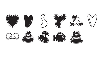 Collection of gua sha beauty tools and facial rollers for skincare and wellness treatments vector