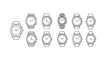 Collection of classic wristwatches showcase diverse designs and styles for luxury timepiece enthusiasts vector