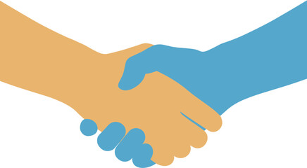 Flat Design Handshake Illustration Depicting Agreement and Collaboration in Modern Style