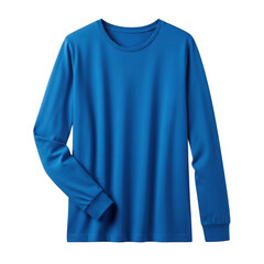 Fototapeta premium Blue long sleeve shirt apparel clothing isolated on transparent background