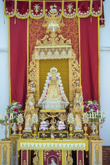 Miniature Virgin of El Rocio altar in Carrion de los Cespedes
