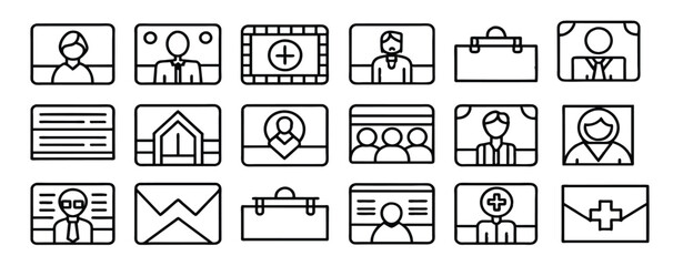 visit icon set editable stroke outline icons set .