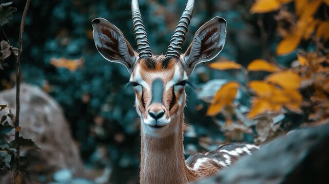 A close-up view of a gazelle in its natural habitat, perfect for wildlife or nature-themed projects