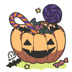 ハロウィンのかぼちゃの入れ物