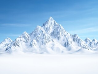 Obraz premium Snowy mountain range under clear sky
