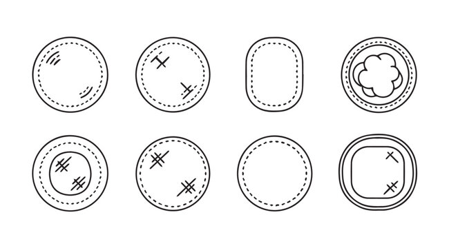 Collection of hand-drawn barrel tops and bottoms offering diverse industrial and storage container designs vector