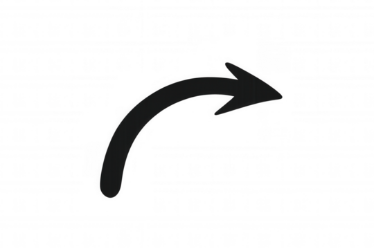 Black curved arrow icon pointing right, indicating navigation, next, forward, or undo action