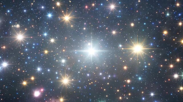 a group of stars in the sky with bright lights