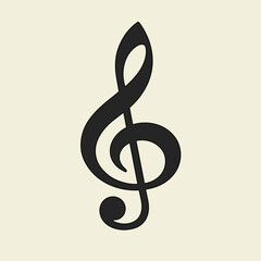Single treble clef set against a plain background offers a clear, concise representation of musical notation.