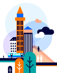 Urban and transport banner template.