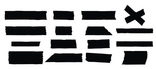 white adhesive or duct tape crumpled stripes set