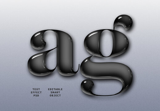 Black High-Gloss Text Effect