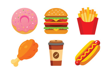Colorful fast food illustration