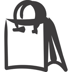 Simple Black Silhouette Icon of a Shopping Bag With Handles On Transparent Background Vector Graphic