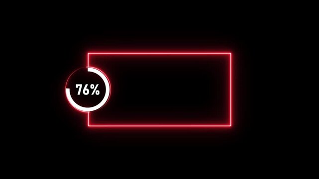 Numerical counting text percentage from 0 to 91 animation isolated on black background