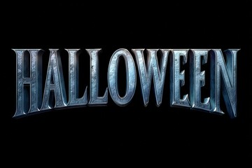 A striking graphic featuring the word Halloween in bold, stylized letters against a dark background, ideal for use in promotional materials, events, or designs related to the spooky season,
