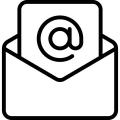 Open Envelope With Email Symbol Outline Graphic Transparent Background Communication Concept And Digital Messaging Icon