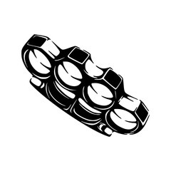 fingers protector or self-defense weapon - monochrome vector outline