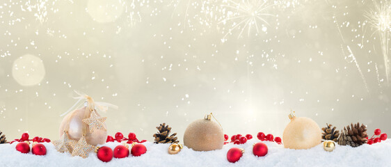 Christmas garland on white