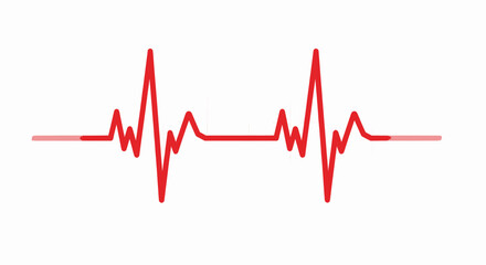 Red heartbeat line on white background medical concept health care.