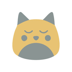 (Sad Kawaii Creature Illustration. This sweet character art depicts a pensive being, perhaps feeling a touch of gloom or gentle reflection. Its muted tones offer a soft, calm vibe.)