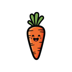 (Cheerful Cartoon Carrot Illustration. This vibrant orange vegetable emanates happiness and health, embodying a playful, nutritious spirit.)