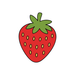 (Sweet Berry Illustration Drawing. This vibrant crimson fruit artwork conveys the essence of summer, freshness, and healthy living. Ideal for promoting natural goodness or childrens designs.)