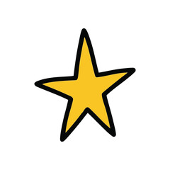(Whimsical Golden Star Doodle. Charming, hand-rendered five-pointed design. This glowing emblem symbolizes achievement, quality, and joyous celebration.)