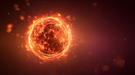 Futuristic energy sphere radiates power a vibrant cosmic visualization of modern innovation