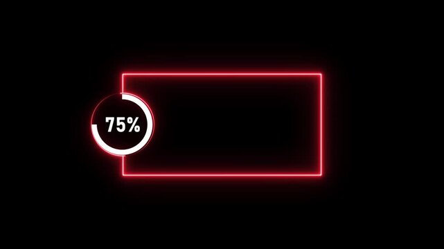 Numerical counting text percentage from 0 to 90 animation isolated on black background