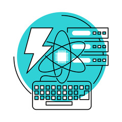 Quantum computer innovation technology vector concept