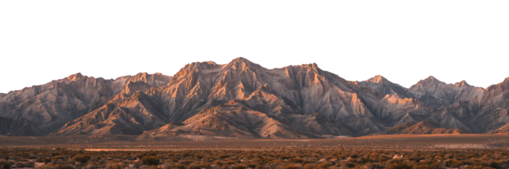 Mountain Range at Sunset with Warm Light