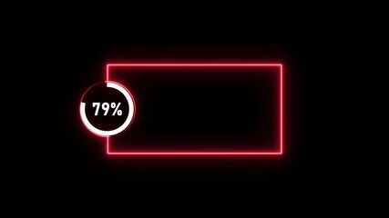 Numerical counting text percentage from 0 to 95 animation isolated on black background