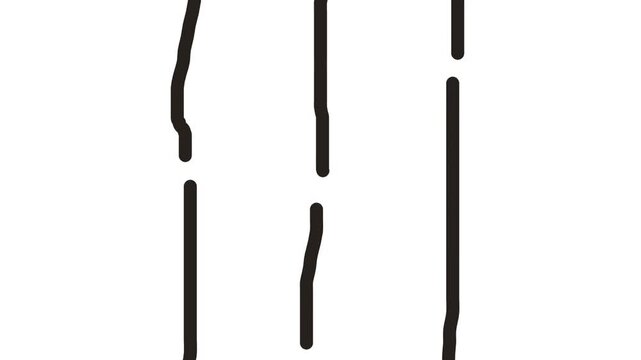 A stream of broken lines moves vertically.