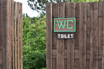 Europe Slovakia Bathroom Toilet WC water closet sign on wooden door