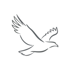 (Majestic Eagle Soaring Vector Art. Simple, elegant illustration of a powerful raptor in dynamic flight. Symbolizes freedom, strength, vision, and the pursuit of aspirations.)