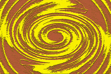 Yellow and Brown Swirling Spiral Texture with Rough Edges and Depth image photo