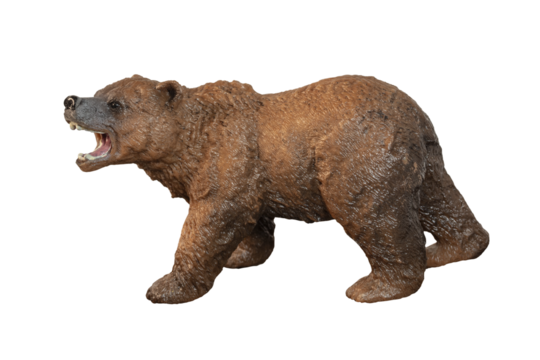 Cutout of a bear statue. Bearish trend. Market down trend concept
