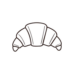 (Classic Croissant Outline Drawing. Minimalist line art of a beloved French morning pastry. Perfect for culinary branding, menu graphics, or cafe decor concepts.)