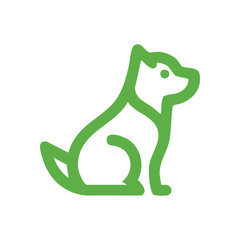 (Verdant Canine Outline Graphic. A clean, vibrant emerald pup figure, symbolizing animal welfare, companionship, and eco-conscious pet care. Ideal for modern brands.)