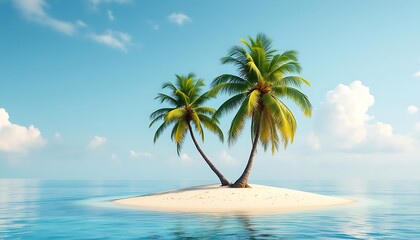 Fototapeta premium Tropical beach with coconut trees