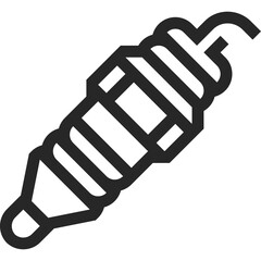 Spark Plug Isolated On Transparent Background Clean Outline Vector Illustration Automotive Component Symbol Graphic Element For Mechanic Shops and Auto Parts Websites Detailed Design