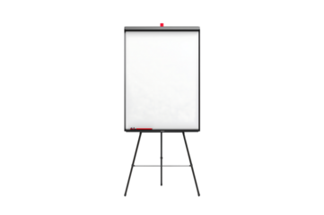 Flip chart on tripod with blank page