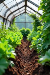 Thriving Greenhouse Garden Sustainable Food Production with Repurposed Materials