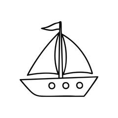 (Minimalist Sailboat Drawing Outline. This delightful vessel graphic symbolizes travel, adventure, and dreams. Its clean form is perfect for designs seeking a touch of maritime spirit or innocent.)