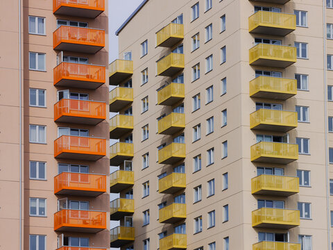 Low angle view of a modern buildings