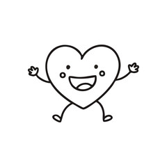 (Smiling Character of Love. This endearing emblem radiates warmth and pure joy. A delightful symbol of happiness, affection, and positive feelings, ideal for expressing delight.)