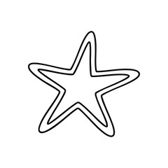 (Hand Drawn Star Shape Outline. A distinct, freehand graphic emphasizing dreams, quality, and achievement. This playful illustration offers a charming, hopeful, and magical vibe.)