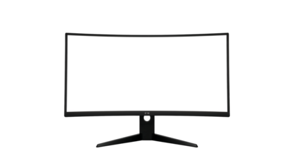 Curved Gaming Monitor with Blank White Screen