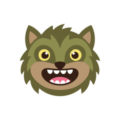 (Cute Monster Head Cartoon Character. Adorable green creature with wide grin and bared fangs. Ideal for spooky themes, Halloween events, or youth projects. Symbolizes playful fright.)
